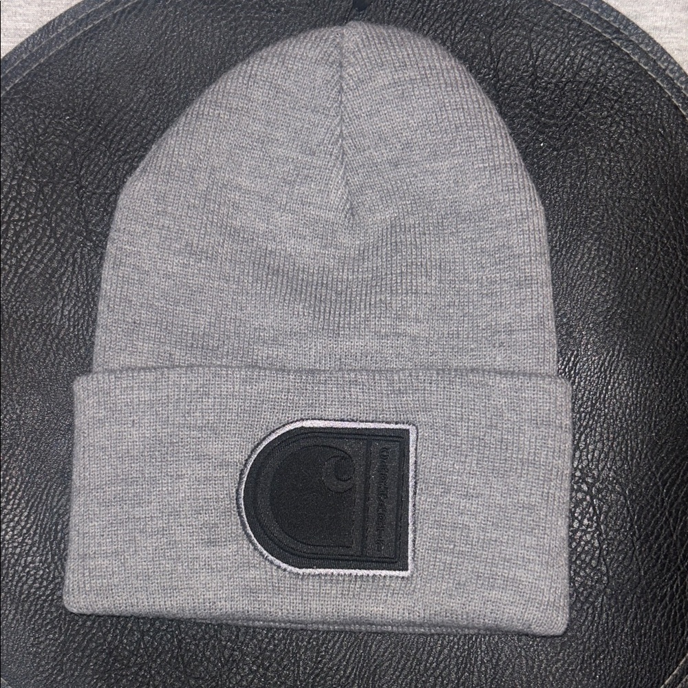 BRAND NEW WITHOUT TAGS RARE Carhartt Heather Gray Knit Hat with Big C Black Logo